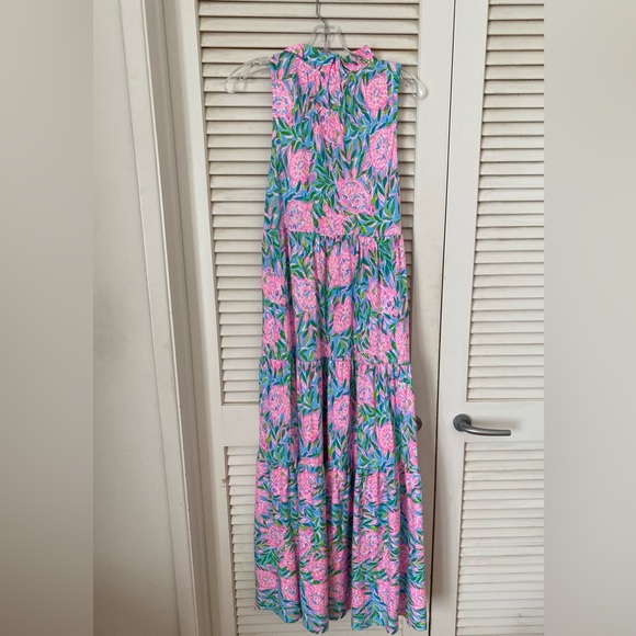 NWT. Lilly Pulitzer Malone Maxi Dress in Frenchie Blue Turtley in Love - Picture 3 of 8
